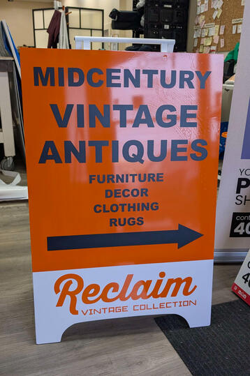 Midcentury Vintage Antiques Wooden Sandwich Board