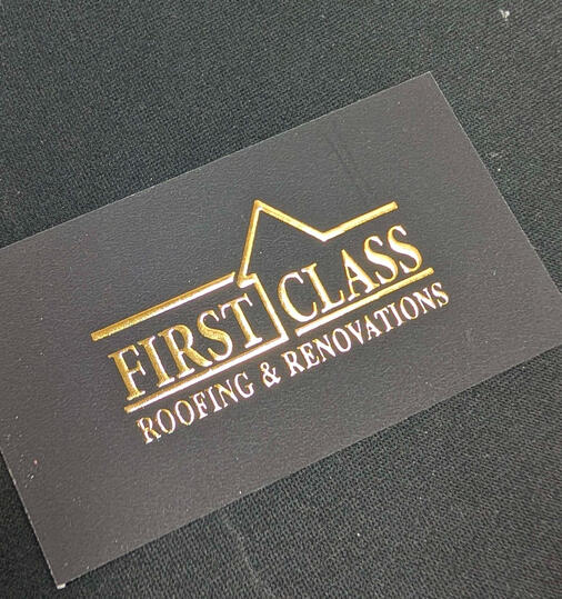 First Class Roofing & Renovation Premium Business Cards